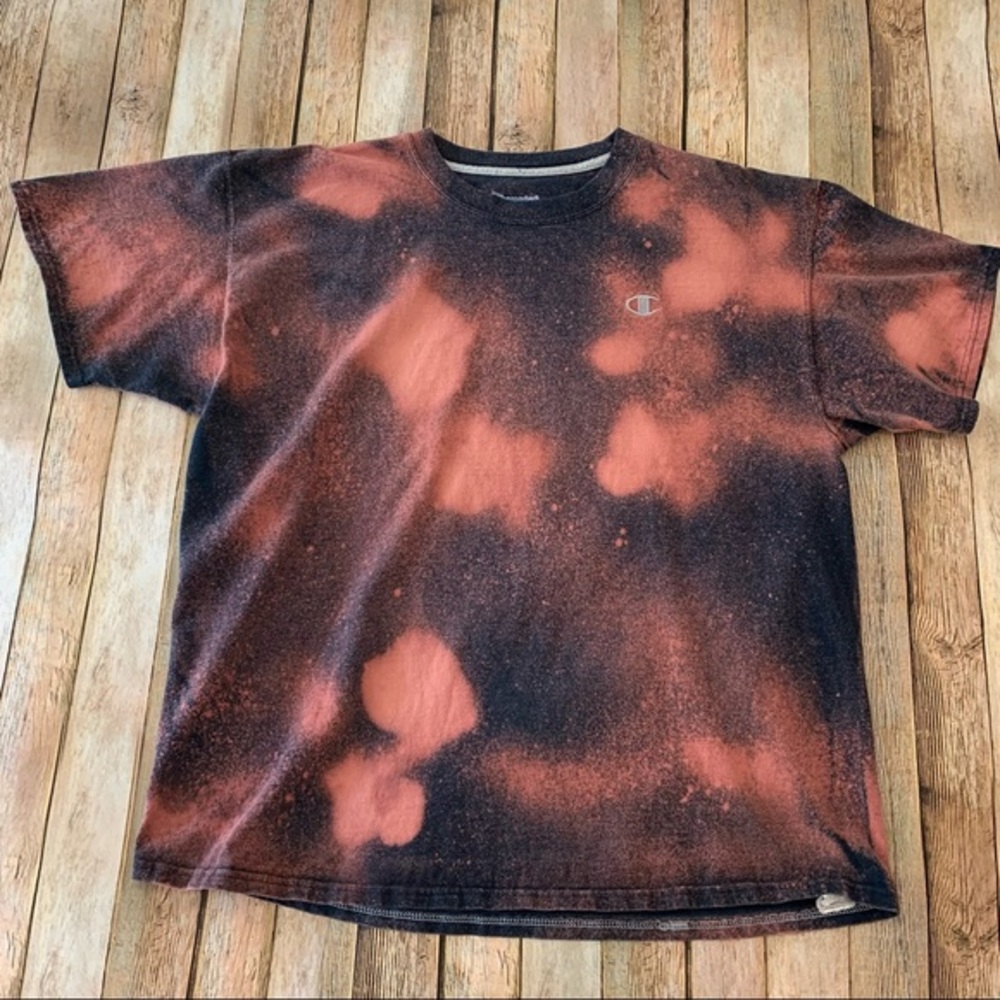 Champion Mens bleach dyed short sleeve logo tee shirt | size extra Large
